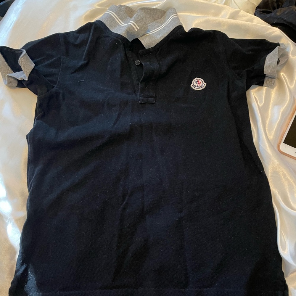 Black moncler polo youth boys size 10